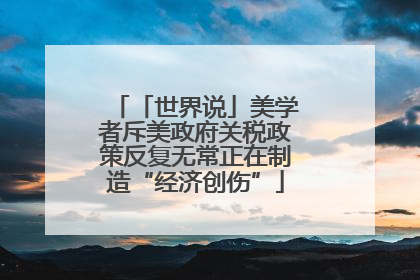 「世界说」美学者斥美政府关税政策反复无常正在制造“经济创伤”