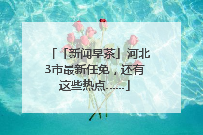 「新闻早茶」河北3市最新任免，还有这些热点……