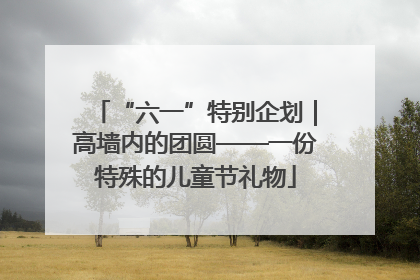 “六一”特别企划｜高墙内的团圆——一份特殊的儿童节礼物