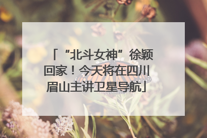 “北斗女神”徐颖回家！今天将在四川眉山主讲卫星导航