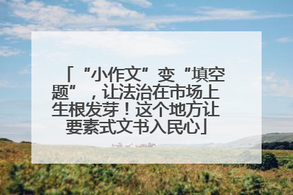 “小作文”变“填空题”，让法治在市场上生根发芽！这个地方让要素式文书入民心