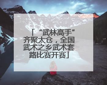 “武林高手”齐聚太仓，全国武术之乡武术套路比赛开赛