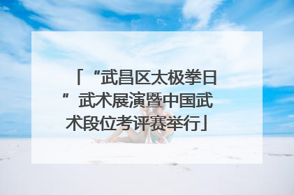 “武昌区太极拳日”武术展演暨中国武术段位考评赛举行