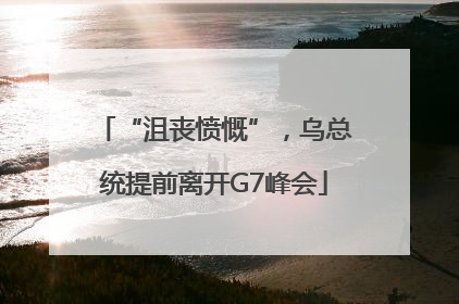 “沮丧愤慨”，乌总统提前离开G7峰会