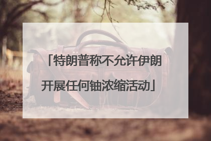 特朗普称不允许伊朗开展任何铀浓缩活动