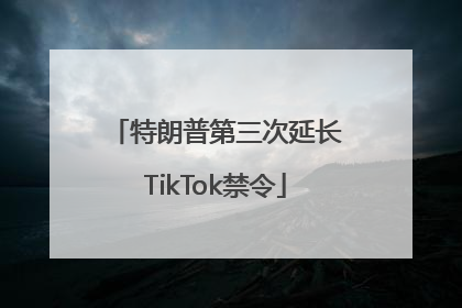 特朗普第三次延长TikTok禁令