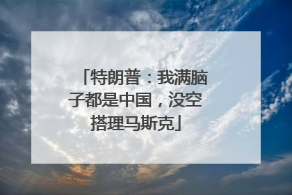 特朗普：我满脑子都是中国，没空搭理马斯克