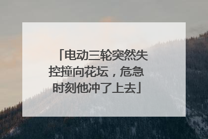 电动三轮突然失控撞向花坛，危急时刻他冲了上去