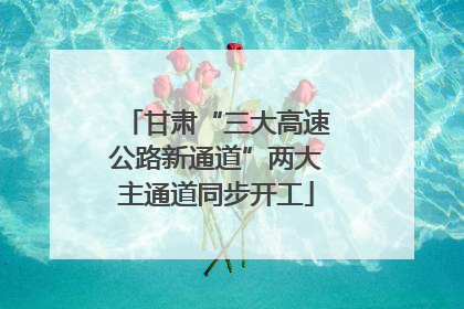 甘肃“三大高速公路新通道”两大主通道同步开工