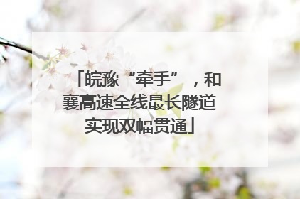 皖豫“牵手”，和襄高速全线最长隧道实现双幅贯通