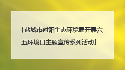 盐城市射阳生态环境局开展六五环境日主题宣传系列活动