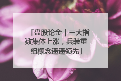盘股论金｜三大指数集体上涨，兵装重组概念遥遥领先