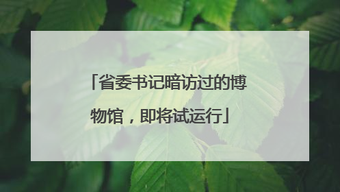 省委书记暗访过的博物馆，即将试运行