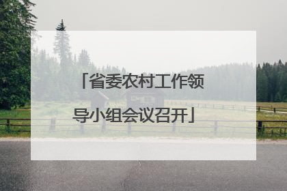 省委农村工作领导小组会议召开