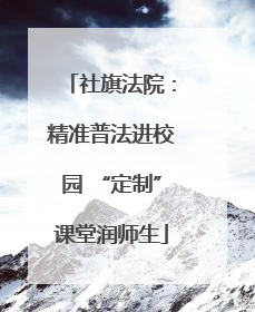 社旗法院：精准普法进校园 “定制”课堂润师生