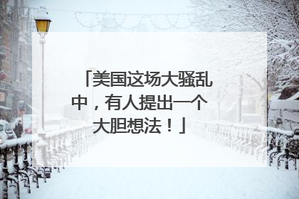 美国这场大骚乱中，有人提出一个大胆想法！