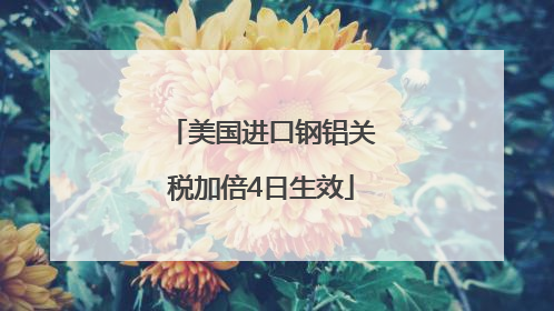 美国进口钢铝关税加倍4日生效