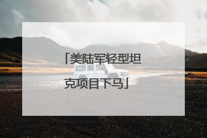 美陆军轻型坦克项目下马