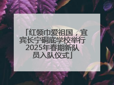 红领巾爱祖国，宜宾长宁硐底学校举行2025年春期新队员入队仪式