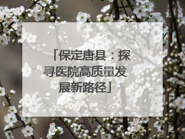保定唐县：探寻医院高质量发展新路径