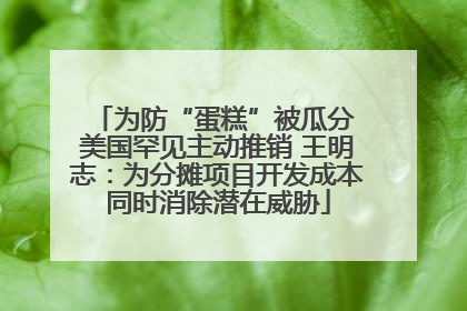 为防“蛋糕”被瓜分 美国罕见主动推销 王明志：为分摊项目开发成本同时消除潜在威胁