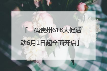 一码贵州618大促活动6月1日起全面开启