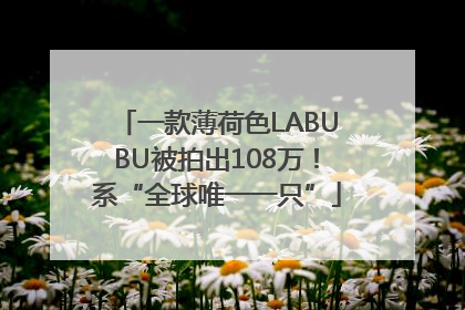 一款薄荷色LABUBU被拍出108万！系“全球唯一一只”