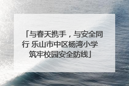 与春天携手，与安全同行 乐山市中区杨湾小学筑牢校园安全防线