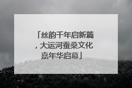 丝韵千年启新篇，大运河蚕桑文化嘉年华启幕