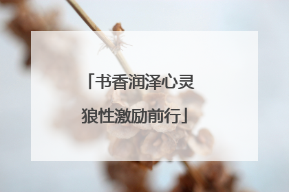 书香润泽心灵 狼性激励前行