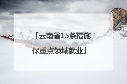 云南省15条措施保重点领域就业