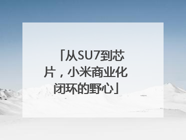 从SU7到芯片，小米商业化闭环的野心