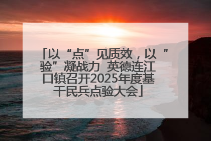 以“点”见质效，以“验”凝战力  英德连江口镇召开2025年度基干民兵点验大会