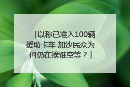 以称已准入100辆援助卡车 加沙民众为何仍在挨饿空等？