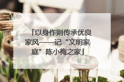 以身作则传承优良家风——记“文明家庭”陈小梅之家