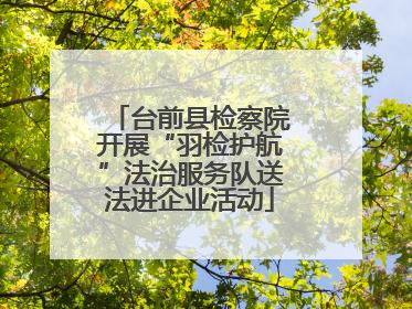 台前县检察院开展“羽检护航”法治服务队送法进企业活动