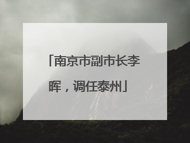 南京市副市长李晖，调任泰州