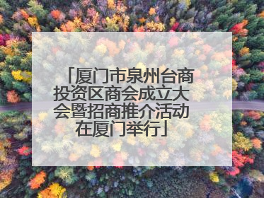 厦门市泉州台商投资区商会成立大会暨招商推介活动在厦门举行