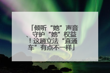倾听“她”声音、守护“她”权益！这趟立法“直通车”有点不一样