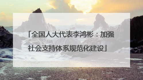 全国人大代表李鸿彬：加强社会支持体系规范化建设