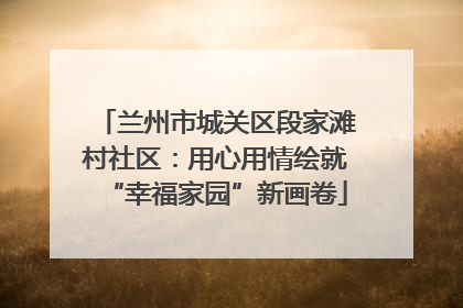 兰州市城关区段家滩村社区：用心用情绘就“幸福家园”新画卷
