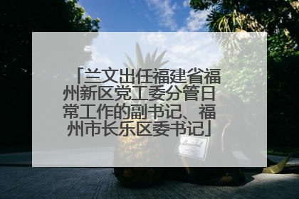 兰文出任福建省福州新区党工委分管日常工作的副书记、福州市长乐区委书记