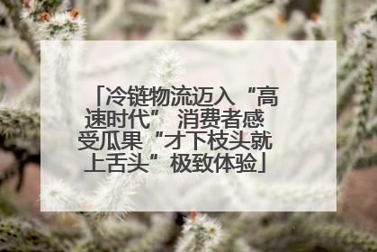 冷链物流迈入“高速时代” 消费者感受瓜果“才下枝头就上舌头”极致体验