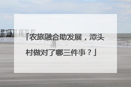 农旅融合助发展，潭头村做对了哪三件事？