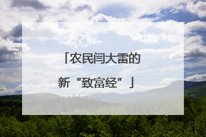 农民闫大雷的新“致富经”