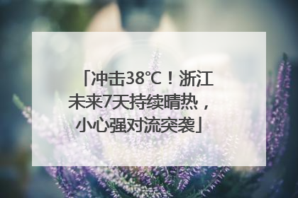 冲击38℃！浙江未来7天持续晴热，小心强对流突袭