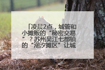 凌晨2点，城管和小摊贩的“秘密交易”？苏州吴江七都镇的“潮汐摊区”让城市管理有了人情味