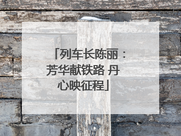 列车长陈丽：芳华献铁路 丹心映征程