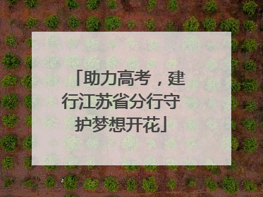 助力高考，建行江苏省分行守护梦想开花