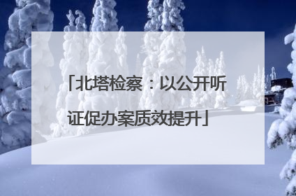 北塔检察：以公开听证促办案质效提升